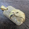 Iced American Bald Eagle Dog Tag Pendant