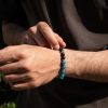 Obsidian & Apatite Beaded Stretch Bracelet