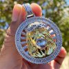 Iced Round 3D Jesus Baguette Medallion Pendant