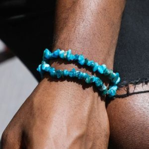 Irregular Malachite Stretch Wrap Bracelet