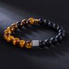 Yellow Tiger Eye Obsidian Beaded Stretch Bracelet