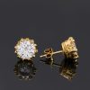 Crown Round Cut Stud Earrings