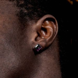 Square Multicolor Stone Stud Earrings