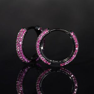 Iced Row Hoop Earrings