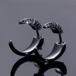 Sleek Black Claw Men's Hip Hop Earrings