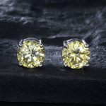 Olive Brilliant Round Cut Stud Earrings