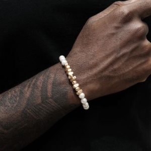 Frosted Black Gallstone Pearl Bracelet