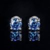 1Ct Sapphire Moissanite Round Stud Earrings in S925 Silver