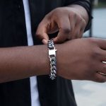 14mm Diamond Cut Two-tone Cuban Bracelet-in Rainbow/Gold/Black Gold