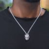 Iced Panther Pendant in 18K White Gold Plated