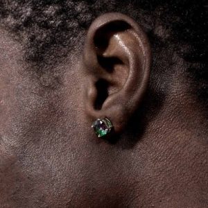 Round Multicolor Stone Stud Earrings