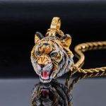 Hand-painted Enamel Roaring Tiger Pendant