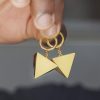 Egyptian Pyramid Dangle Earrings in 18K Gold