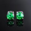 Green Round Cut Stud Earring