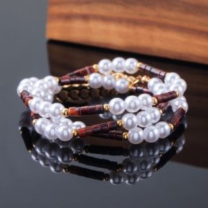 Tiger Eye Stone Pearl Adjustable Chain