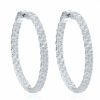 Large Double Row Pave Hoop Earrings