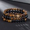 3pcs Tiger’s Eye Beaded Stretch Bracelet