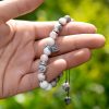 Iced Spike Zebra Stone Chakra Adjustable Bracelet