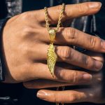 Medium Angel Wing Pendant in Gold