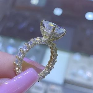 Glowing Radiant Cut Halo Engagement Ring
