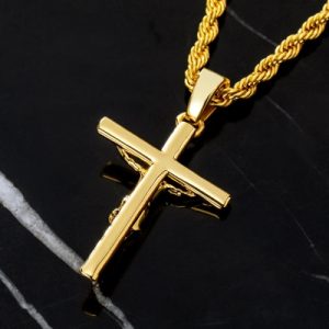 Crucifix Cross Pendant in Gold