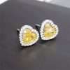 Fancy Yellow Heart Cut Halo Earring