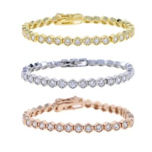 Iced Clustered Hexagon Bracelet