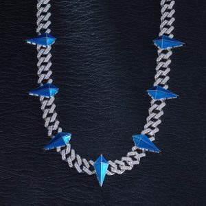 Fight Tooth and Claw Iced Cuban Chain in White/Black Gold