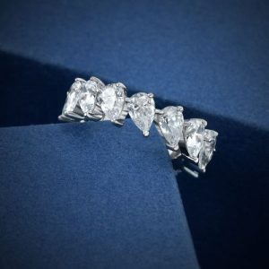 Pear Cut Eternity Band Ring