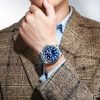 Rotatable Bezel Luminous Waterproof Stainless Steel Quartz Watch