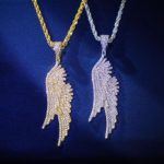 S925 Sterling Silver Moissanite Wing Pendant