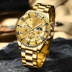 Multi-functional Waterproof Luminous Men's Quartz Stainless Steel Wrist Watch