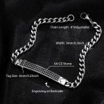 6mm Iced Engraved ID Cuban Adjustable Bracelet
