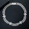 16mm 20'' Heavy Fully Iced Cuban Link Cross Chain in White Gold