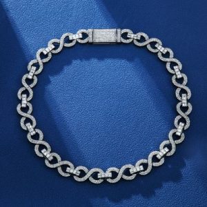 16mm 20'' Iced Infinity Link Chain in Black Gold