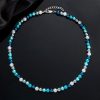 7mm Blue & White Alternate Pearl Necklace