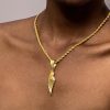 Women's Medium Angel Wing Pendant in Gold