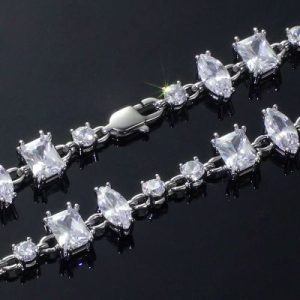 Iced CZ Clear Mixed Shape Tennis Chain