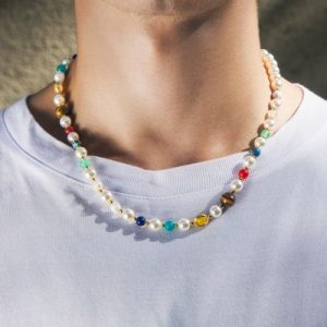 Universe Solar System Pearl & Healing Stones Chain