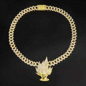 Iced Super Saiyan 12mm 20" Prong Cuban Chain