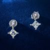 Princess Cut & Pear Moissanite Stud Earrings in S925 Sterling Silver