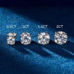 0.5Ct/1Ct/1.5Ct/2Ct/3Ct/4Ct Moissanite Brilliant Round Cut Stud Earrings in S925 Silver