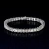 4mm Moissanite Princess Cut Tennis Bracelet in S925 Sterling Silver