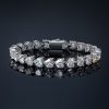 1Ct Moissanite Heart Cut Tennis Bracelet in S925 Sterling Silver