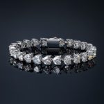 1Ct Moissanite Heart Cut Tennis Bracelet in S925 Sterling Silver
