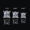 Princess Cut Moissanite Stud Earrings in S925 Sterling Silver