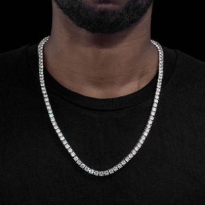 5mm Tennis Necklace in White Gold