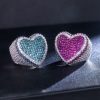 Micro Pave Heart-shaped Ring