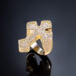 Full Iced Baguette Cut Cross Shaped Ring