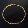 5mm Personalized Engraved Cuban ID Necklace in Gold